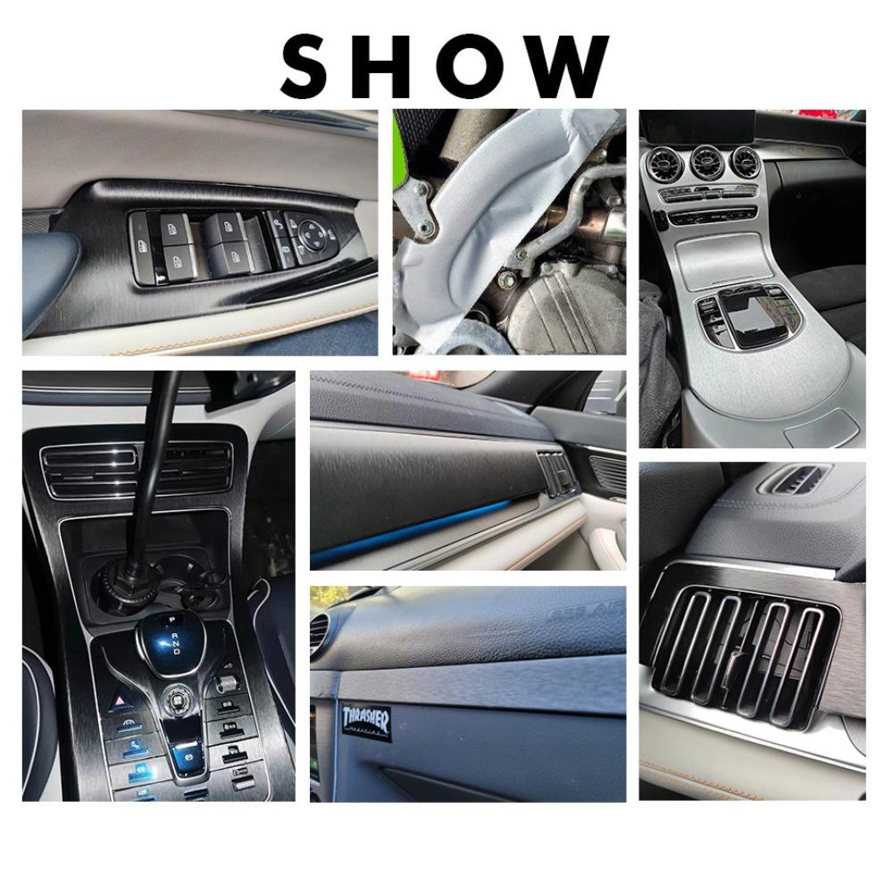 ПВХ Наклейки на Авто Матовые Текстура Brushed Aluminum Водонепроницаемые Металлик Премиум Стайлинг Авто Серебристые Наклейки Крутые Черные Серые