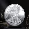 Statue of Liberty Commemorative Medal Round Silver Color 2024 American Spreading Wings Eagle Metal Collection Coin Festival Keepsake Gift