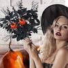 Halloween Black Leaves Ornament Artificial Tree Branches Decorative Plastics Arrange Props Bouquet Desktop Table 3 Styles