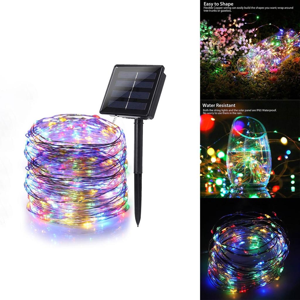 Solar Outdoor Light String 8-mode Fairy Fairy Tale Solar LED Light String Outdoor Christmas Day Decoration Party Atmosphere Light Landscape Light