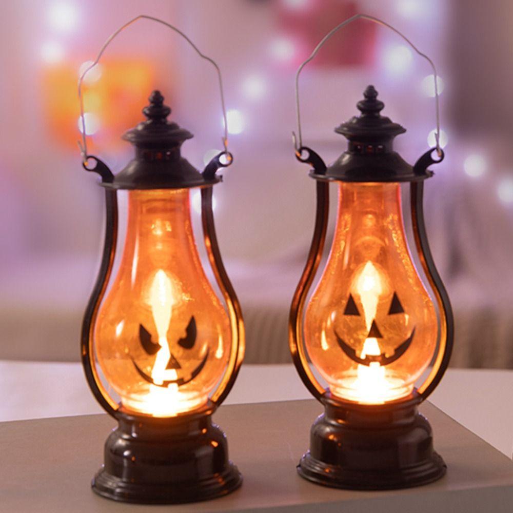 Expression Ghost Lantern Light Hanging Small Oil Lamp Portable LED Pumpkin Lantern Home Decoration