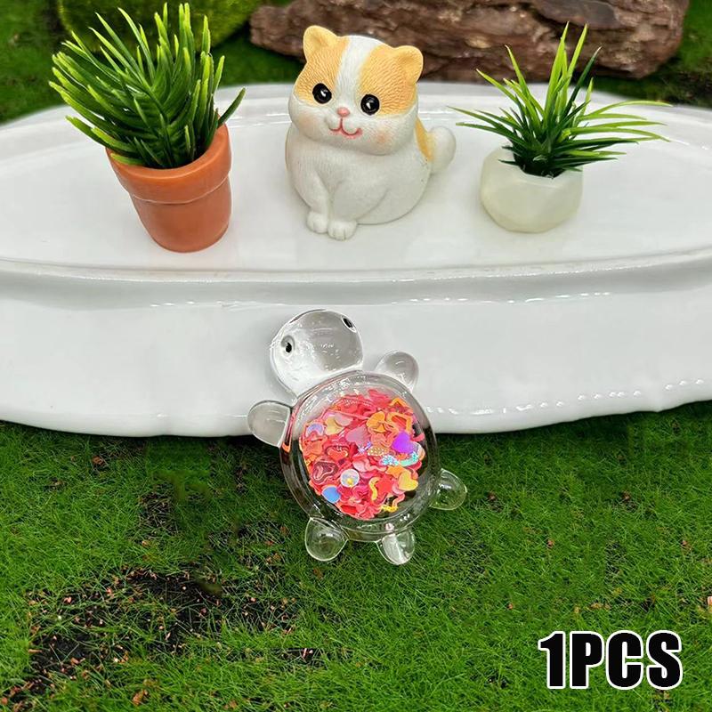 1 шт. Милая прозрачная светящаяся блестящая большая черепаха Diy Trendy Play Accessories Cream Gel Keychain Bag Подвеска