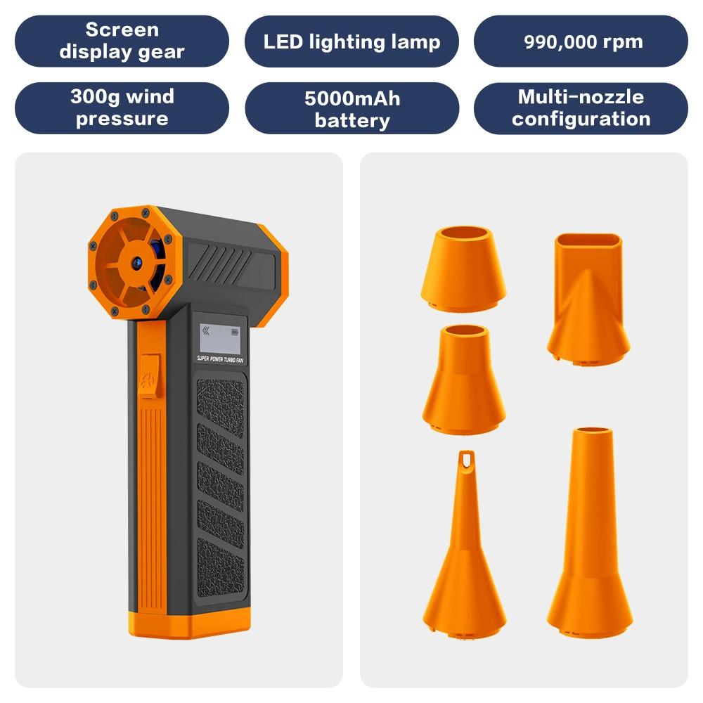 990000RPM Hurricane Dust Blower Wireless Compressed Air Duster High-speed Violent Fan 4-Speed Adjustable Turbo Jet Blower