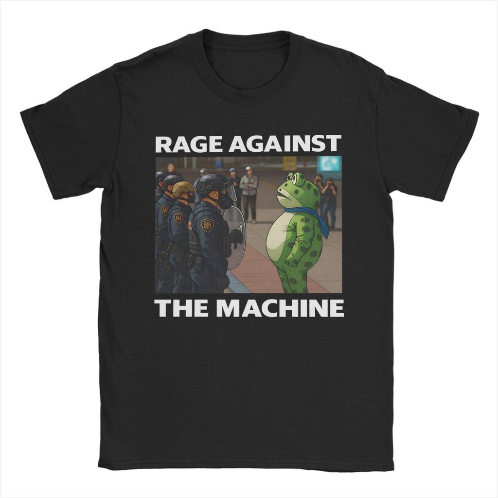 Portland Frog Protest Rage Against The Machine Men T Shirt Resist Frog Tee Shirt Short Sleeve O Collar T-Shirt Cotton Clothes