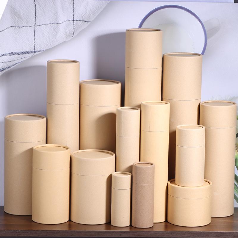 1 шт. Туба для упаковки флакона эфирного масла, коробка, крафт-картонные тубы, круглые крафт-бумажные контейнеры для карандашей, чайница, кофе