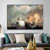 Retro Art Poster Ivan Konstantinovich Aivazovsky Oil Painting Brig Mercury Attacked by Two Turkish Ships Canvas Print Gallery