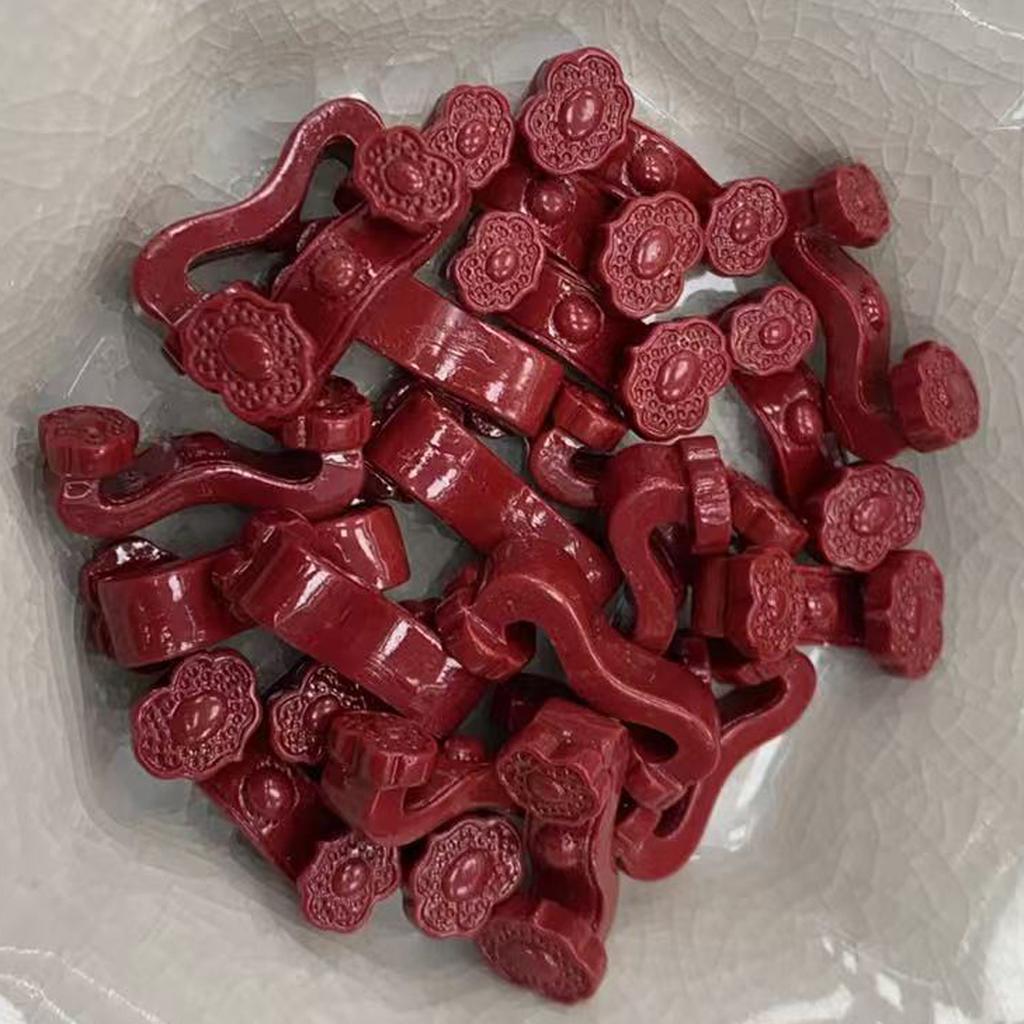 10 шт. Красный порошок из ракушек Спрессованные амулеты Жуи 10x26 мм Китайские счастливые бусины-разделители для браслетов DIY
