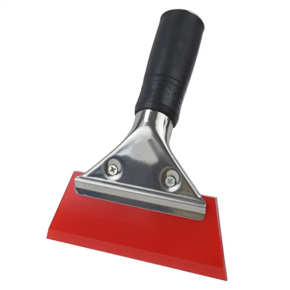 Автомобильный скребок с ручкой из нержавеющей стали, резиновая лопата для снега, скребок для лобового стекла, инструмент для удаления воздушных пузырей с автомобильной пленки