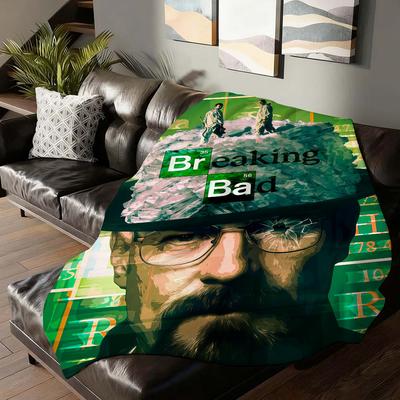 Криминальный сериал B breaking B bad Плед для дивана, офиса, кровати, самолета, путешествий, сна, чтения, отдыха, кемпинга. Мягкий и теплый