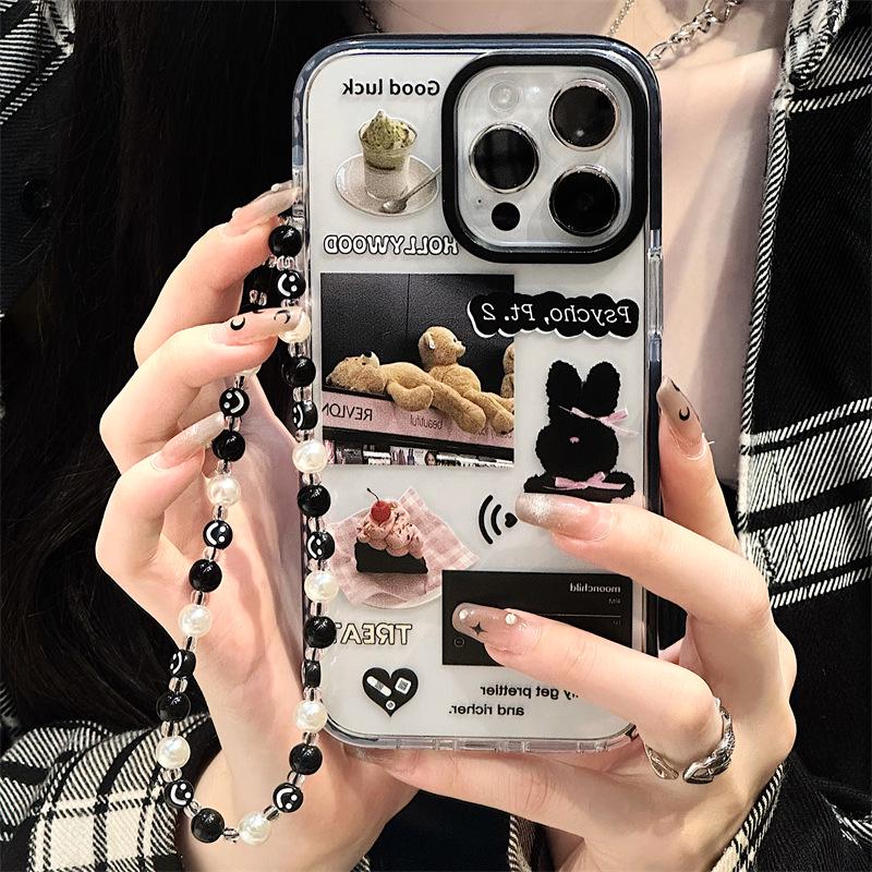Чехол Zhitai для iPhone 16 Pro, черный круглый, двухцветный, совместим с iPhone 11 Pro Max и 14 Pro.