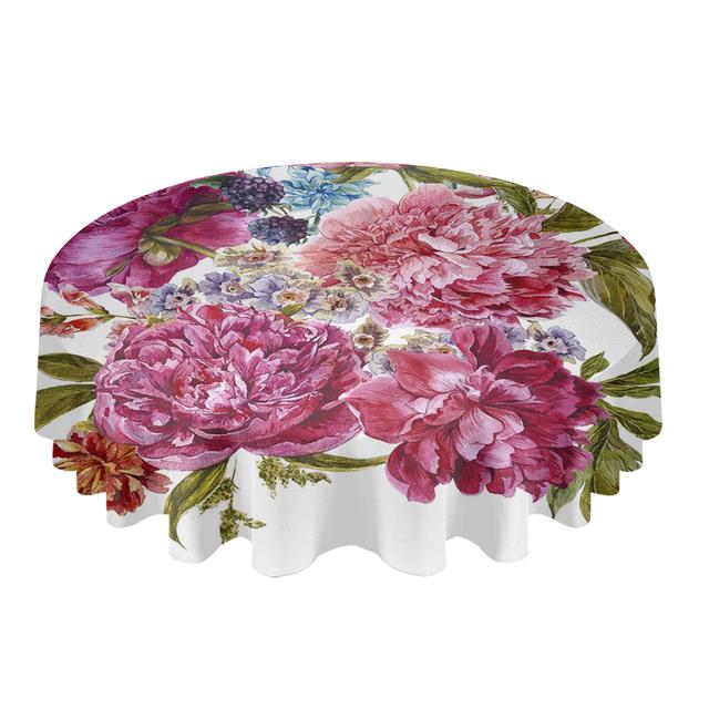 Винтажный узор текстура цветок гибискуса круглая скатерть кухонный декор водонепроницаемая скатерть обеденный журнальный столик чехол