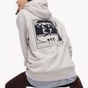 Uniqlo Свитшот с капюшоном и графическим принтом, свободный крой, повседневный, с длинным рукавом, унисекс, светло-серый 455814-02