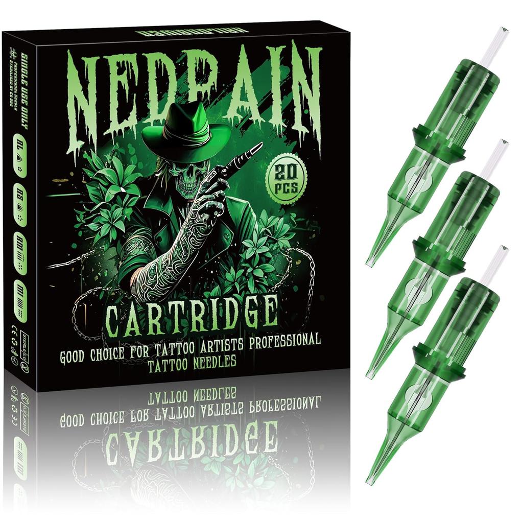 1203RL Иглы-картриджи для тату 20 шт. #12 Стандартные 3 Round Liner с мембраной Безопасные картриджи Одноразовые расходные материалы для тату для беспроводной тату-машинки