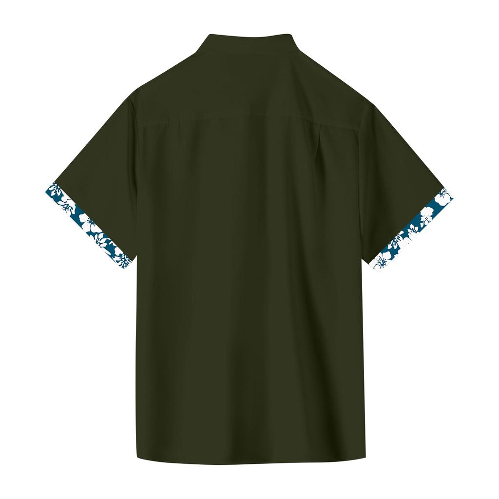 Гавайская рубашка для мужчин, мужские винтажные рубашки для боулинга на пуговицах, летняя пляжная рубашка с коротким рукавом