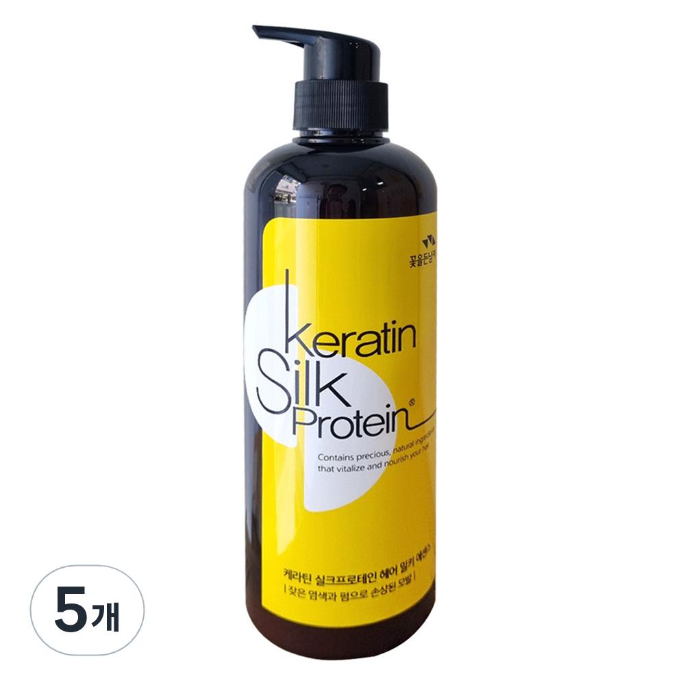 Молочная эссенция для волос Man with Flowers Keratin Silk Protein, 500 мл, 5 шт.