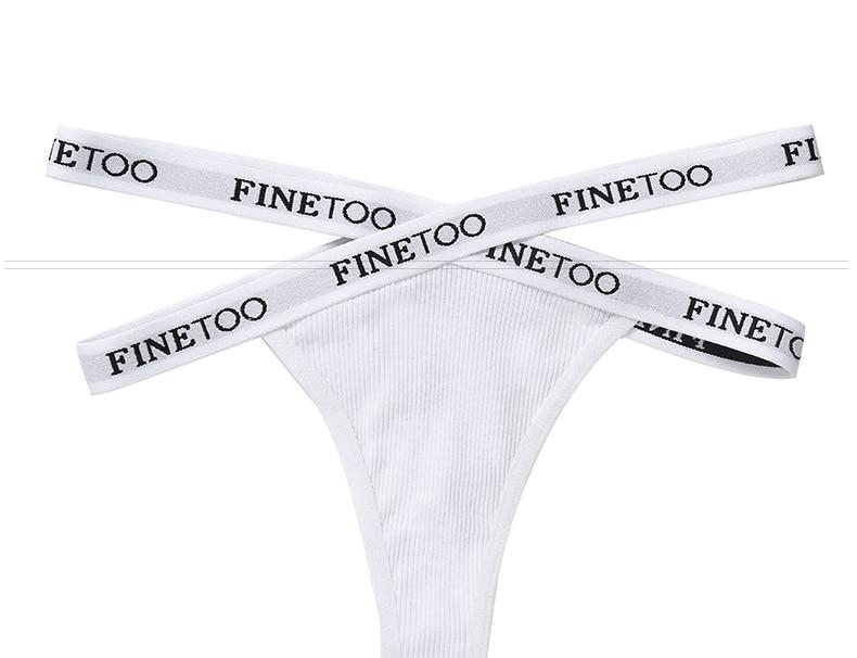 FINETOO 1 Pcs Sexy Cotton Women Thong Panties Underwear Woman Hollow Out Fashion Cross Letter Waist G-string Femme Brief Girls