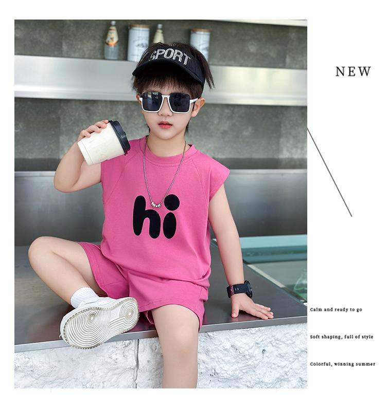 Boys' summer vest set, children's summer sleeveless thin style children's clothing, fashionable and stylish summer wear 2026 new item