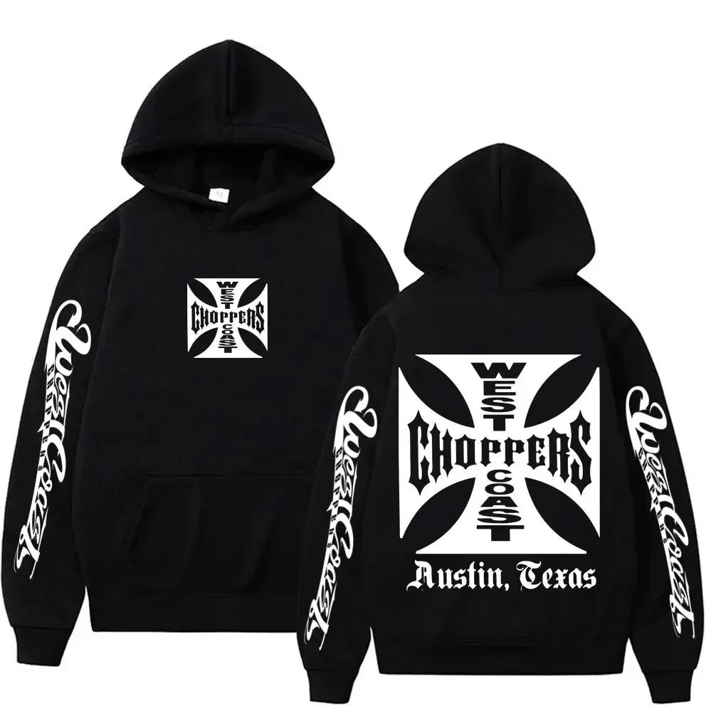 Толстовка с логотипом West Coast Chopper, мужская ретро уличная одежда, унисекс свитшот с длинным рукавом, мужская готическая толстовка.
