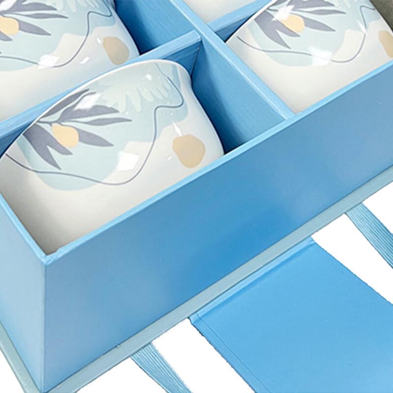 ZIPOYA Simple Ceramic Dinnerware Set (4 Bowls, 4 Chopsticks)