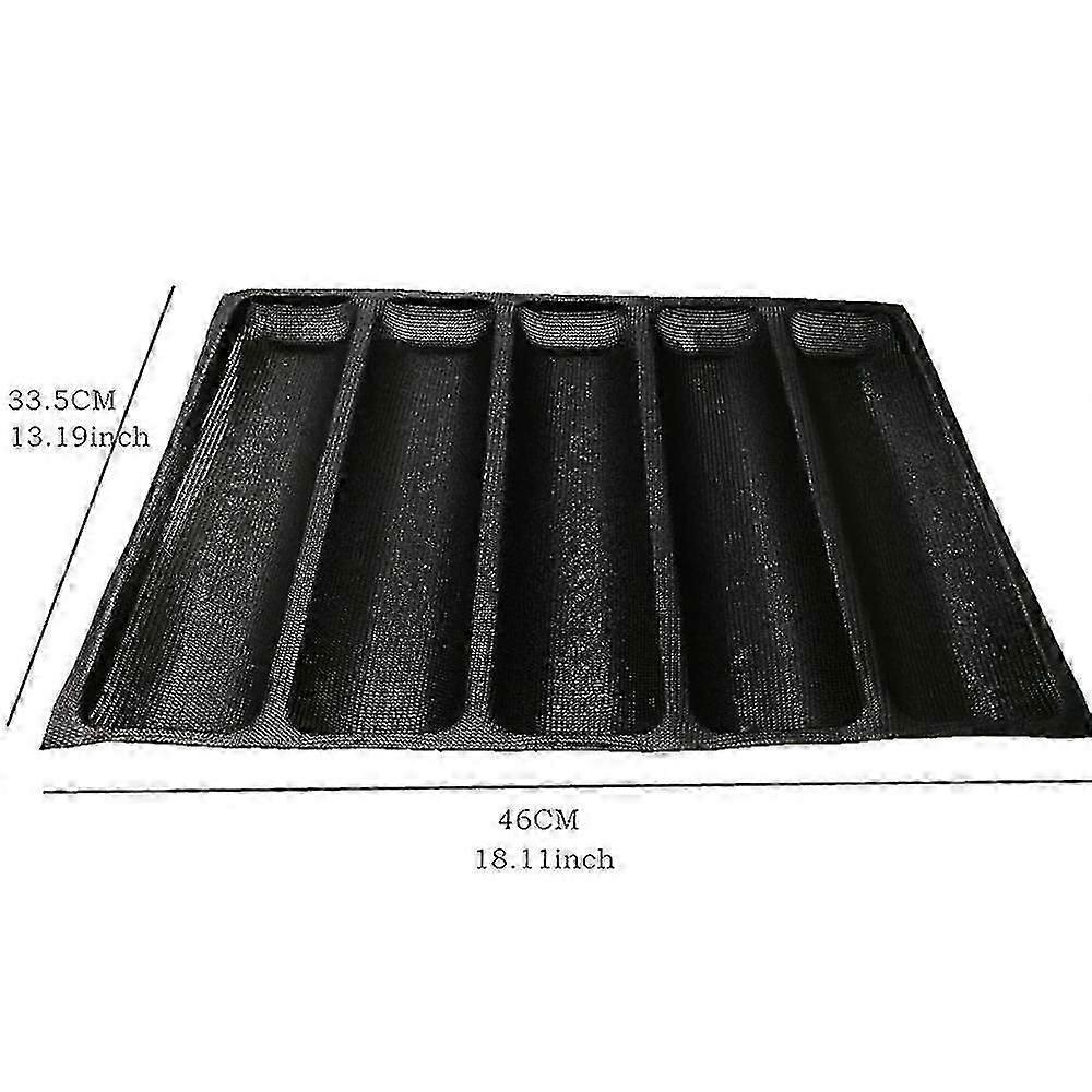 Silicone Perforated Baking Forms Sandwich Mold French Baguette Bread Pan Food Mat 5 Loaf Non-stick Baking Liners