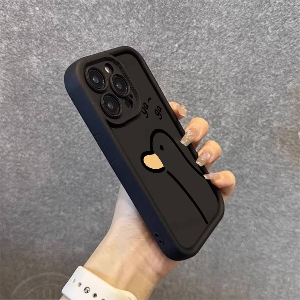 Мультяшный чехол для телефона с уткой и гусем для iPhone 17e 17 16e 16 15 14 13 12 11 Air Pro Max Mini XR XS X 7 8 6 6s Plus Мягкая задняя крышка из ТПУ