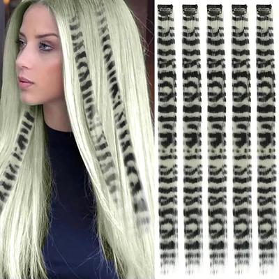 Мелирование волос с принтом полоски, цветной парик, накладки для волос, Хэллоуин, заколки для наращивания волос, для девочек