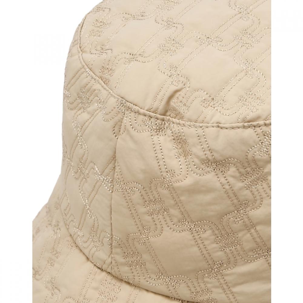 Daks Women Check Contrast Dd Quilted Embroidery Bucket Hat Beige Dche6fp21i2