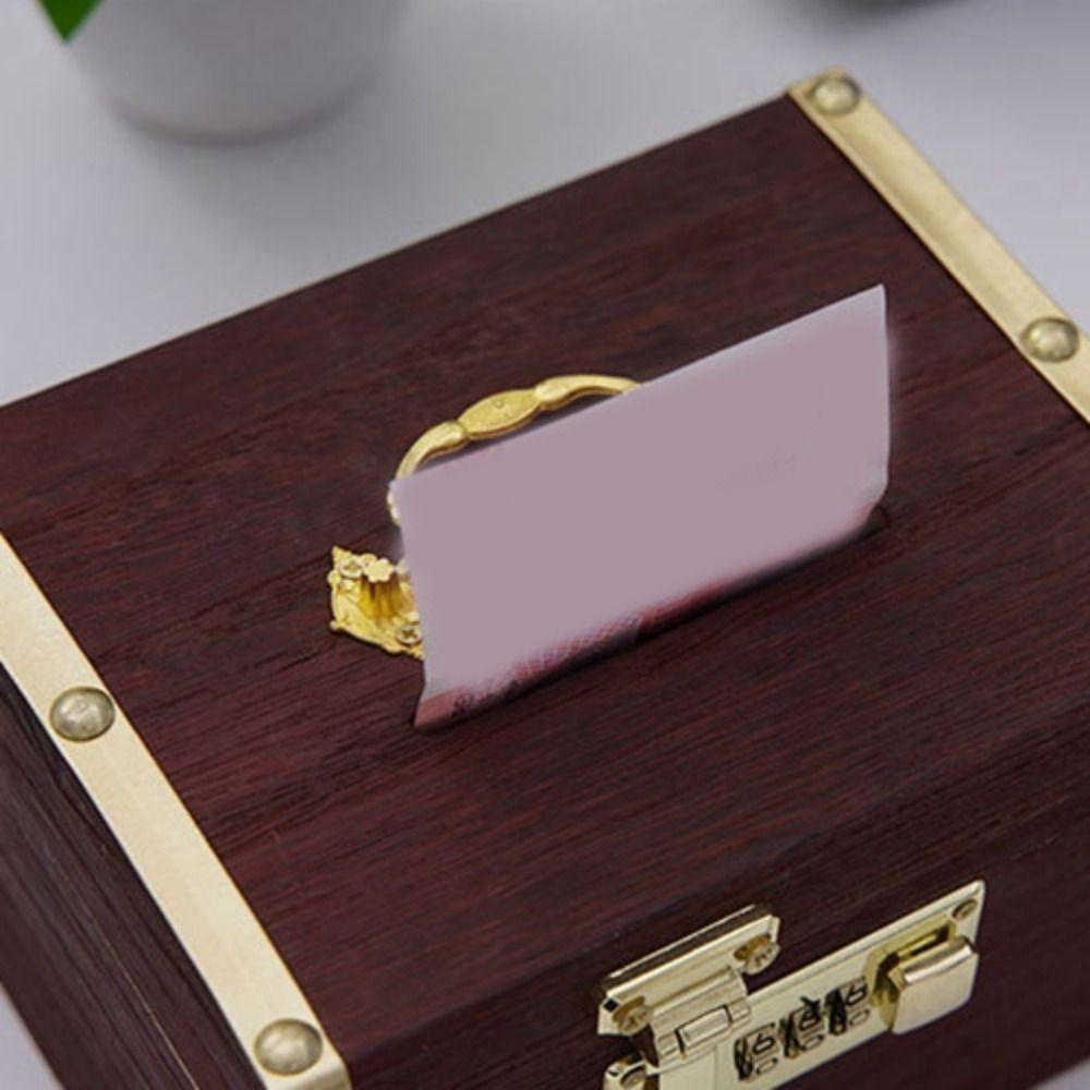 Money Jar Treasure Storage Box Vintage Style Wooden Treasure Chest Box New Piggy Bank Organizer