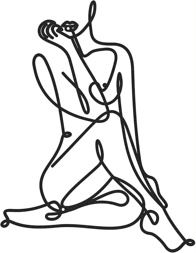 Minimalist Female Body Wire Art Decor Abstract Metal Woman Shape Wall Decor Elegant and Modern Design for Adding a Unique Touch