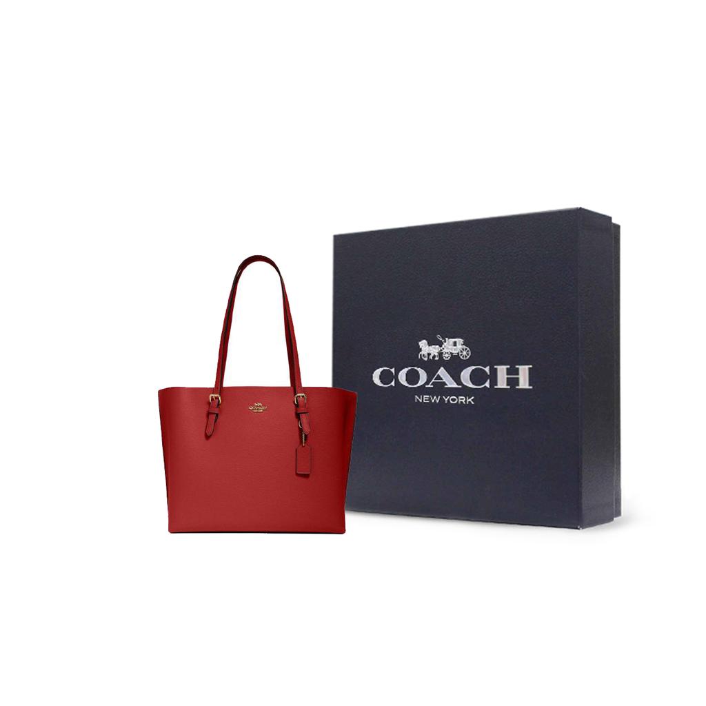 Новая сумка-тоут COACH Mollie из коровьей кожи, сумка для покупок, сумка через плечо, сумочка, большой размер, женская, красная 1671-IMP1Y