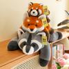Simulation Raccoon Doll Fox Plush Toy Cute Red Panda Doll Zoo Throw Pillow Gift