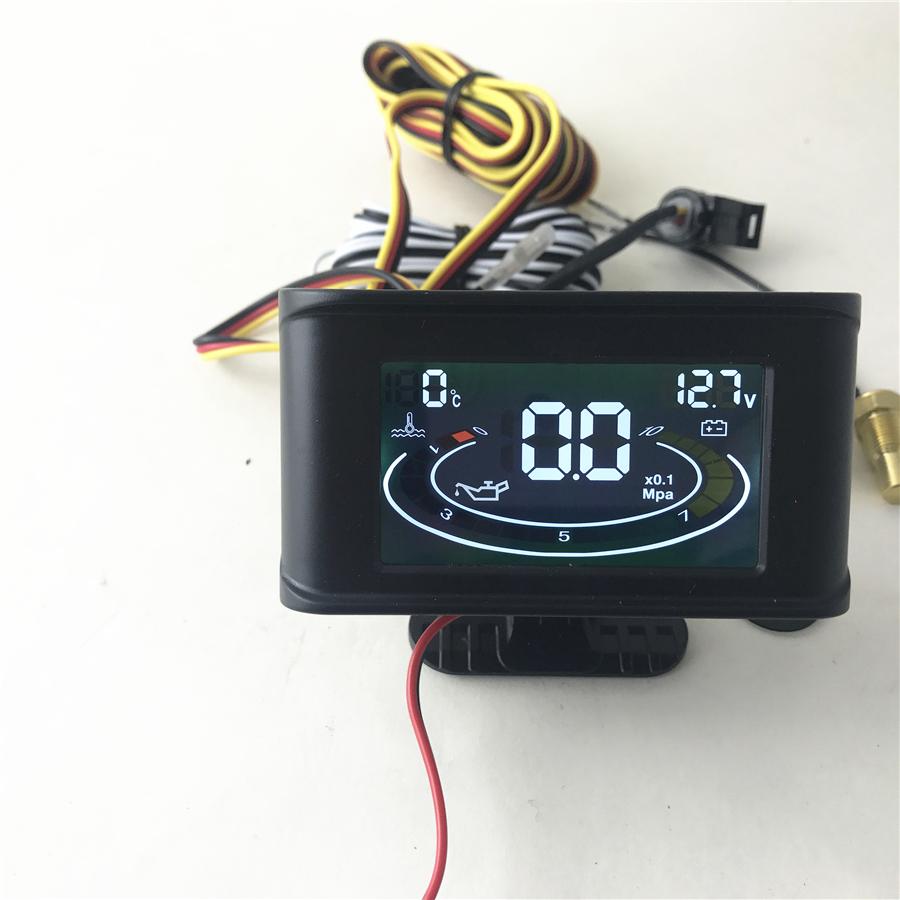 3 In 1 Digital LCD Car Voltmeter Water Temperature Temp Gauge Oil Pressure Meter