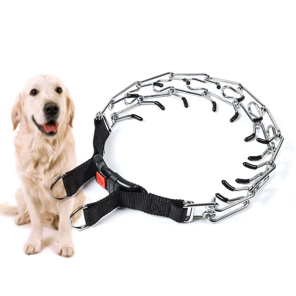 Adjustable Prong Pinch Training Collar Comfort Rubber Tips Stainless Steel Correction Pinch Collar No Pull Durable