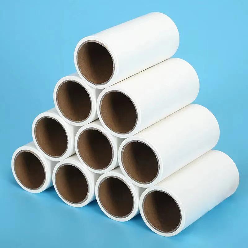 Long-Handle Lint Roller: Hair & Dust Removal Sticky Brush with Tearable Rolls for Floor and Bed.