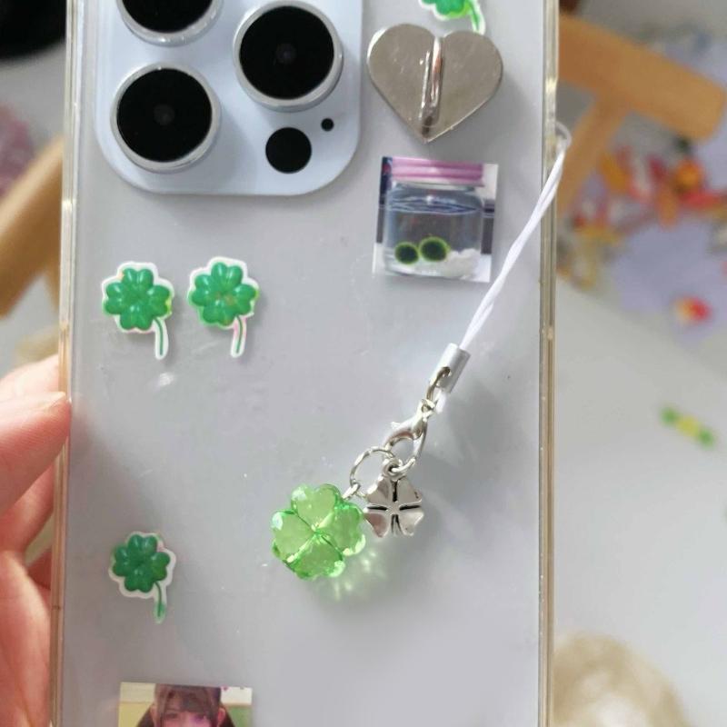 Ручная работа Четырехлистный клевер телефонный брелок стильный телефон цепочка мобильный аксессуар портативный брелок для модных женщин дамы