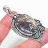 Natural Cappuccino Jasper 925 Sterling Silver Jewelry Pendant 2.52" H9Q04