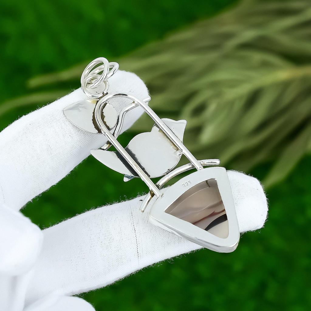Natural Montana Agate Gemstone Jewelry 925 Sterling Silver Pendant For Girls