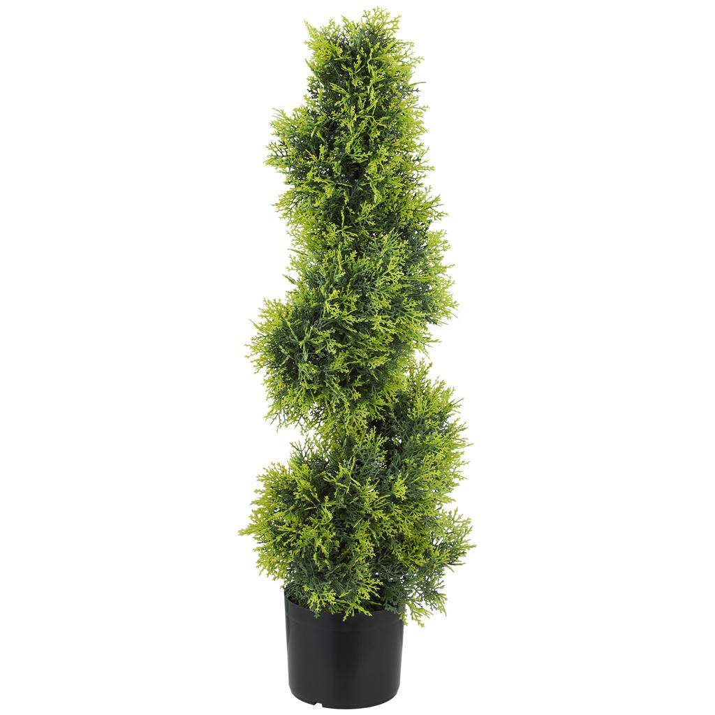 Artificial cypress 90cm artificial plant in spiral shape, plastic artificial plants in pot, modern decoration