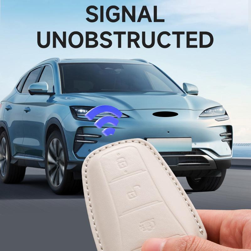 Натуральная кожа Чехол-сумка для автомобильного ключа Для Byd Han Ev Tang Dmi Song Pro Qin Plus Dolphin Yuan Защитный комплект Автоаксессуары