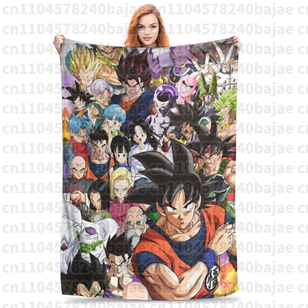 Плетеное одеяло Dragon Ball Z Фланелевое Аниме Сон Гоку Мягкие пледы для кровати Спальни Покрывало