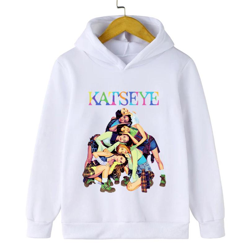 Kpop KATSEYE Hoodies Sweatshirt Kids Clothes Boy Girls Casual Hooded Pullover Casual Tops Fashion Outfits Children's Clothing