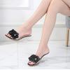 Summer Sexy Slippers Women Flower Simple Transparent Heel Crystal Shoes Versatile Pumps Party Nightclub PVC Sandals