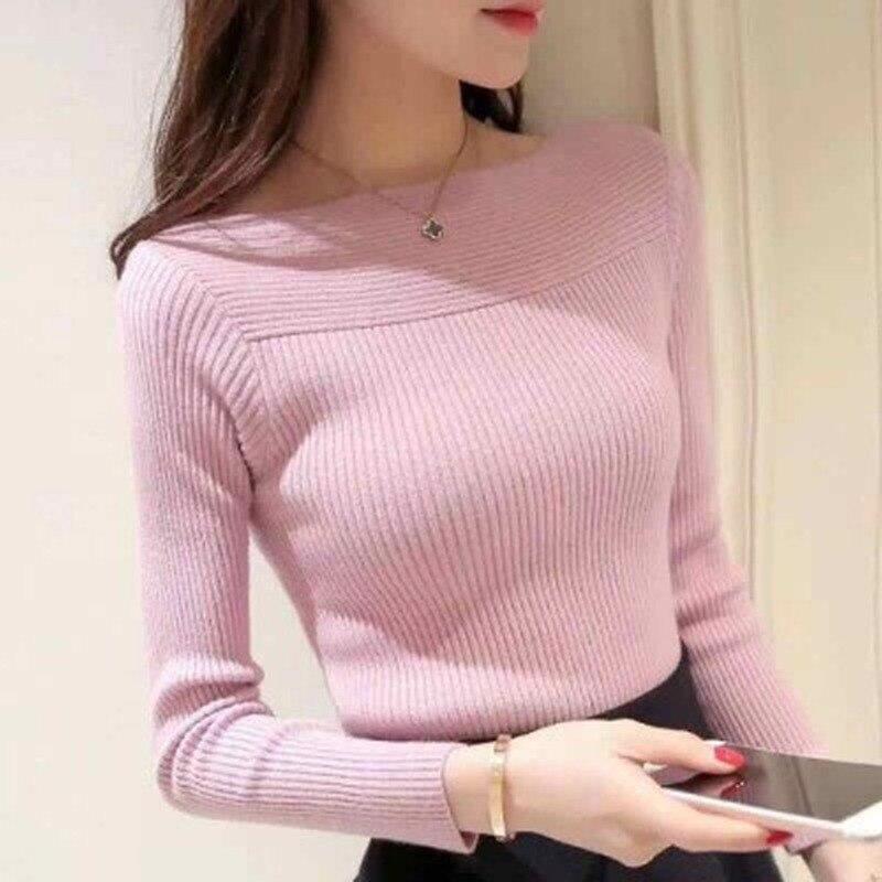 2024 Повседневный осенний вязаный свитер с длинным рукавом, женский весенний пуловер, свитера в корейском стиле, зимний тонкий белый трикотаж 7571
