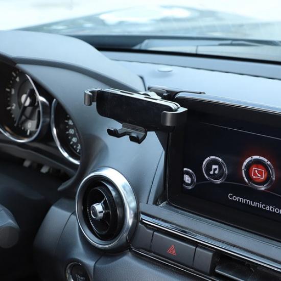 Для Mazda MX-5 Miata 2016- Держатель для телефона на центральный навигационный экран ABS Черный