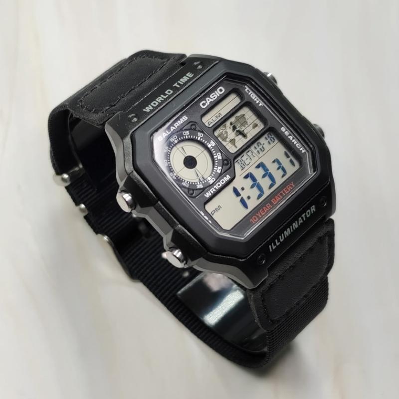 Casio Мужские ЧАСЫ для ПОДРОСТКОВ Черные AE-1200WH-1A(Watch3--)