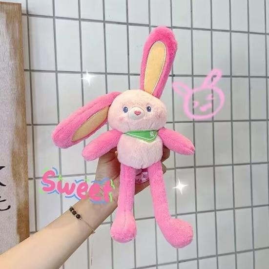Пасхальная игрушка-кролик-выдвижной кролик 11,4 дюйма, плюшевый брелок в виде кролика, забавная выдвижная подвеска в виде кролика, интерактивная красочная мягкая игрушка для дней рождения