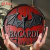 Винтажная круглая жестяная табличка D-flat  Логотип летучей мыши Bacardi Ретро Декор стены для бара Мужская берлога Подарок ценителю рома