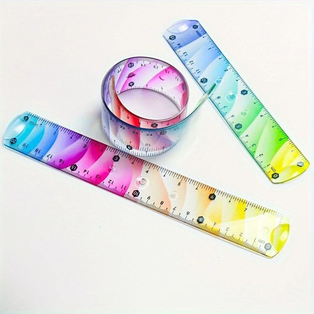 20/30CM Soft Ruler Set Plastic Set Square Multifunctional Protractor Students Use