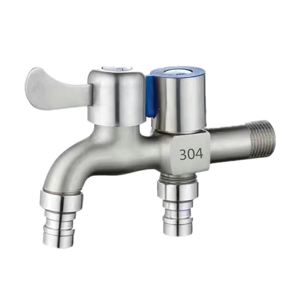 G1/2 кран для швабры из нержавеющей стали, двойной кран для стиральной машины, быстро открывающийся кран для бассейна с холодной водой
