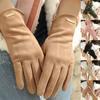 Korean Version of Winter Cute Suede Plus Velvet Warmth Riding Skiing Solid Color Gloves